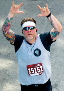 Rod Wilson was a finalist for the lifestyle change award sponsored by Olivari Olive Oil Co. Wilson is shown at 275 pounds in photo at left, while top photo shows him competing in the 2017 Boilermaker in Utica, sans 100 pounds.