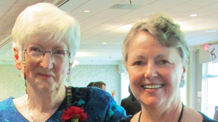 Sister Maureen Denn, left, joins Marybeth McCall after they both earned Genesis Group’s Lifetime Achievement Awards recently.