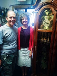 Joe and Fran Guerino of Frankfort are enjoying their “golden years” while co-owners of Guerino’s Clock Repair, state Route 5, Frankfort.