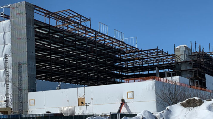 Construction of the new MVHS Medical Center in downtown Utica is moving ahead. Photo by Daniel Baldwin.