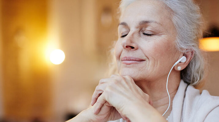 Lady listening music